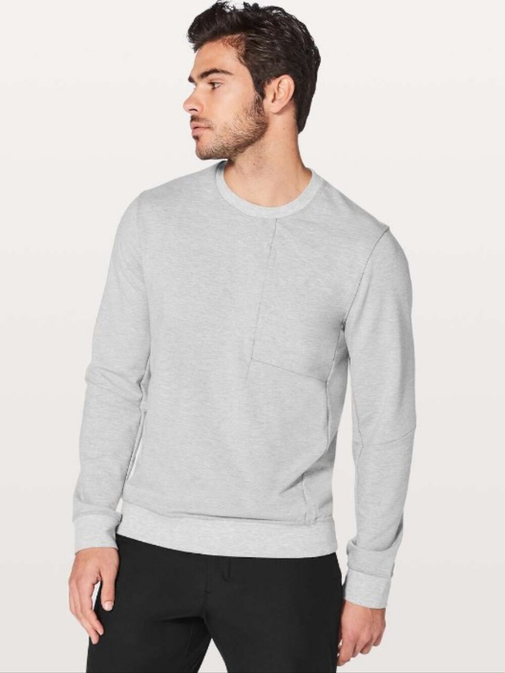 Lululemon City Sweat Crew Heathered Ultra Light Grey M3ATJS Men Size M